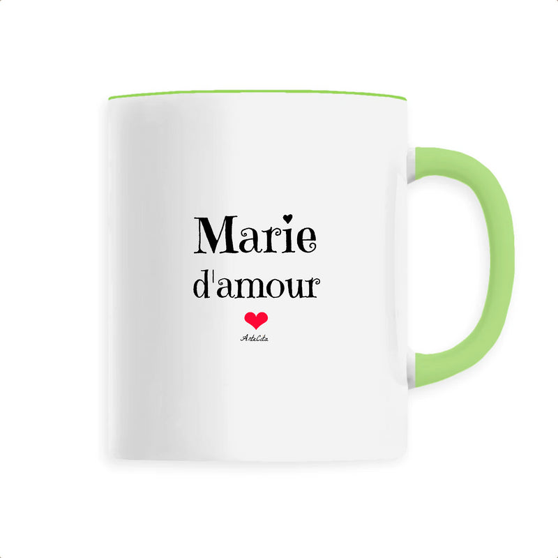 Cadeau anniversaire : Mug - Marie d'amour - 6 Coloris - Cadeau Original & Tendre - Cadeau Personnalisable - Cadeaux-Positifs.com -Unique-Vert-