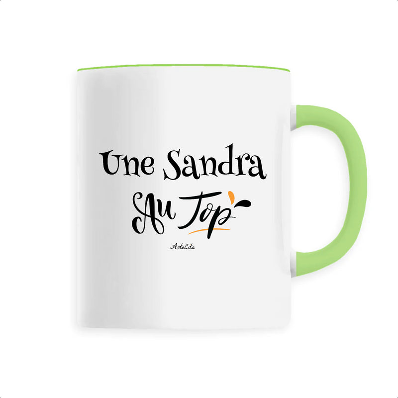 Cadeau anniversaire : Mug - Une Sandra au Top - 6 Coloris - Cadeau Original - Cadeau Personnalisable - Cadeaux-Positifs.com -Unique-Vert-