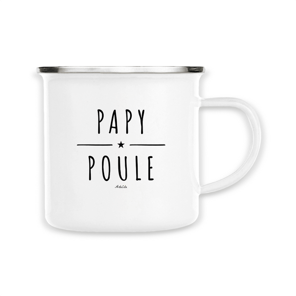 Mug - Papy Poule - Métal émaillé - Cadeau Original - Cadeau Personnalisable - Cadeaux-Positifs.com -Unique-Blanc-