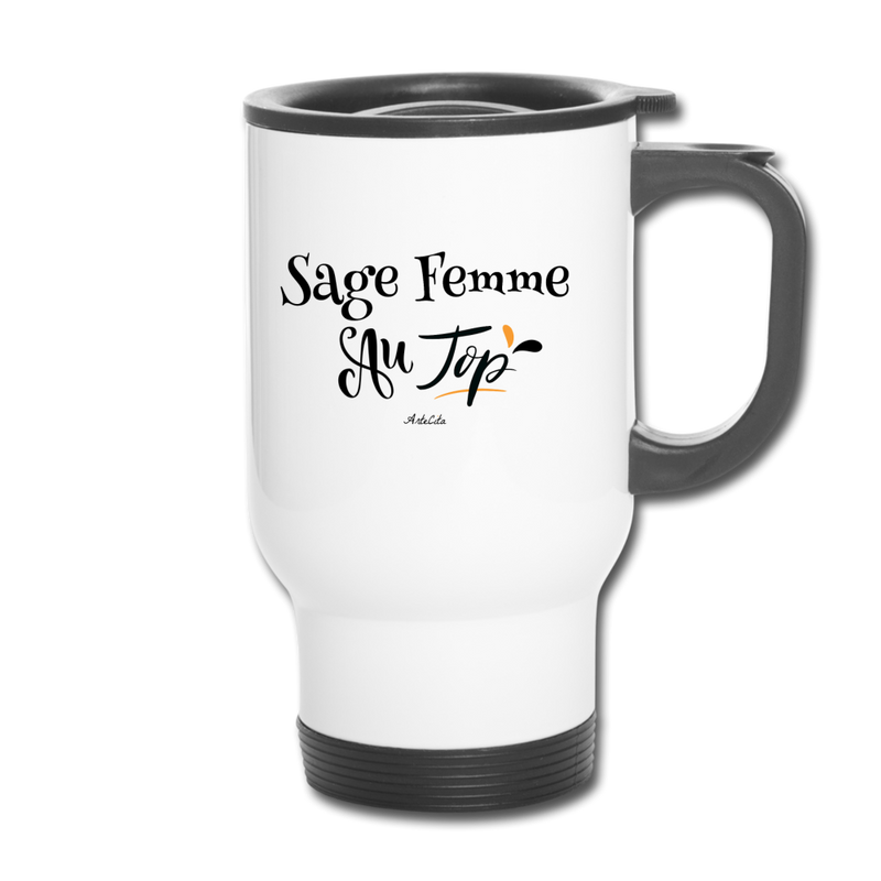 Cadeau anniversaire : Mug isotherme - Sage Femme au Top - Cadeau Original - Cadeau Personnalisable - Cadeaux-Positifs.com -taille unique-
