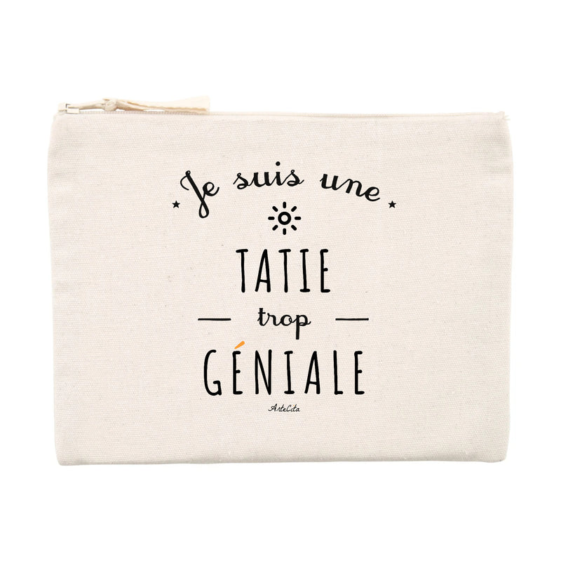 Cadeau anniversaire : Pochette - Une Tatie trop Géniale - Cadeau Original & Durable - Cadeau Personnalisable - Cadeaux-Positifs.com -Unique-Beige-