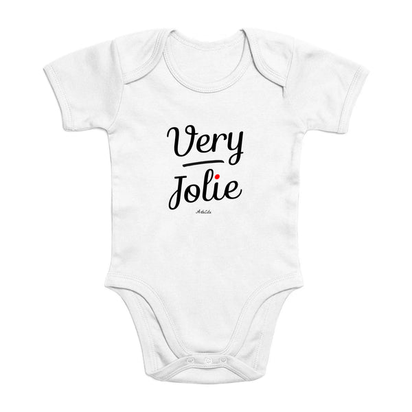 Body - Very Jolie - Coton Bio - Cadeau Original - Cadeau Personnalisable - Cadeaux-Positifs.com -0-3 Mois-Blanc-