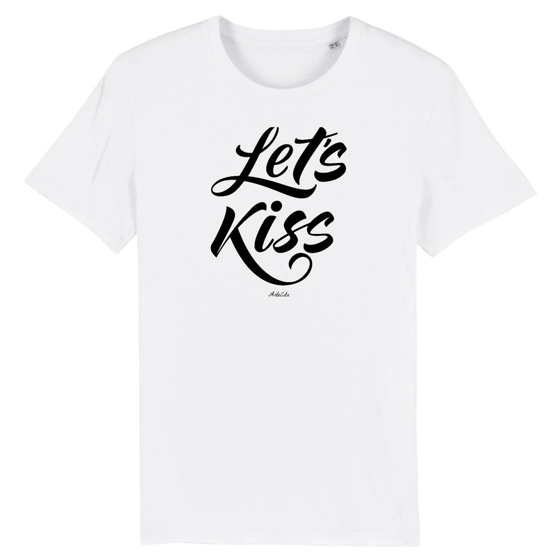 Cadeau anniversaire : T-Shirt - Let's Kiss - Coton Bio - 5 Coloris - Cadeau Personnalisable - Cadeaux-Positifs.com -XS-Blanc-