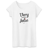 T-Shirt - Very Jolie - Coton Bio - Cadeau Original - Cadeau Personnalisable - Cadeaux-Positifs.com -XS-Blanc-