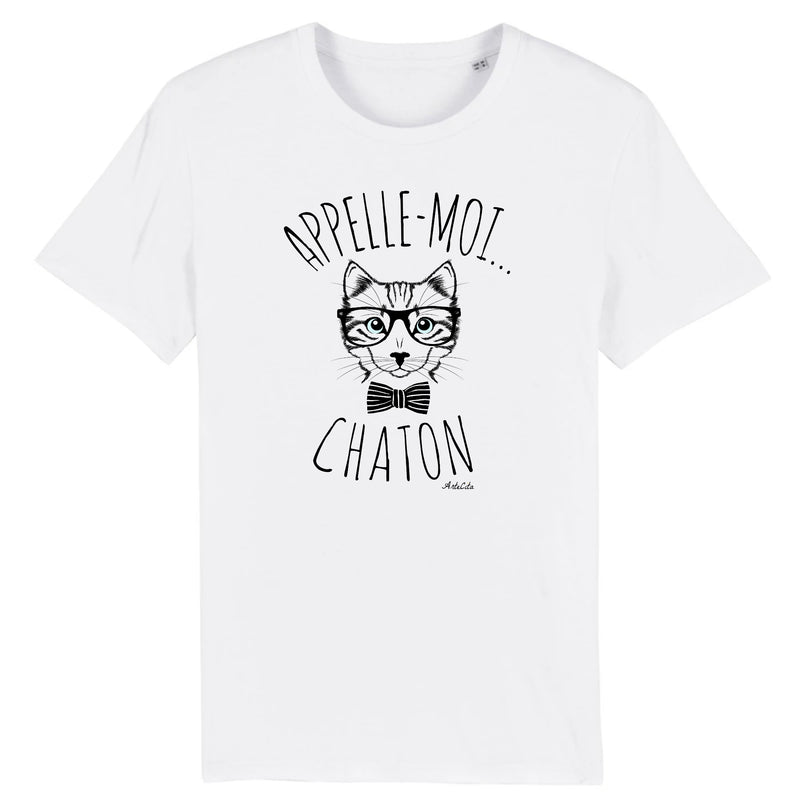 Cadeau anniversaire : T-Shirt - Appelle-moi Chaton - Coton Bio - Unisexe - Cadeau Original - Cadeau Personnalisable - Cadeaux-Positifs.com -XS-Blanc-