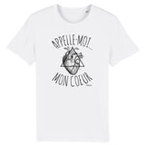T-Shirt - Appelle-moi mon Coeur - Coton Bio - Unisexe - Cadeau Original - Cadeau Personnalisable - Cadeaux-Positifs.com -XS-Blanc-