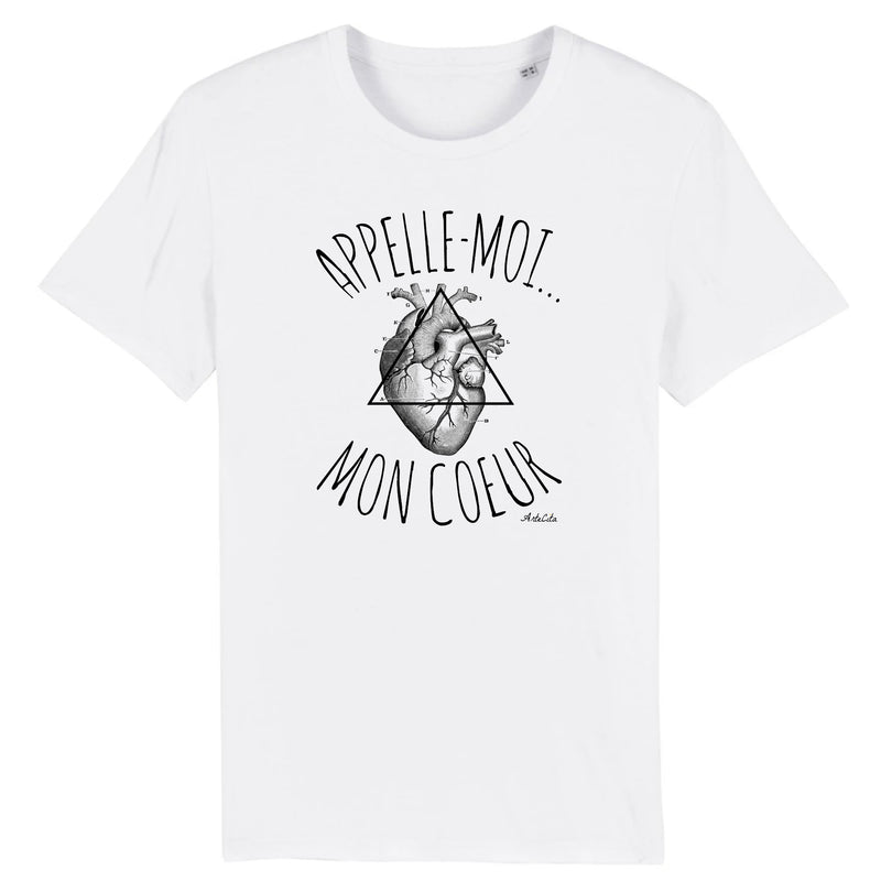 Cadeau anniversaire : T-Shirt - Appelle-moi mon Coeur - Coton Bio - Unisexe - Cadeau Original - Cadeau Personnalisable - Cadeaux-Positifs.com -XS-Blanc-