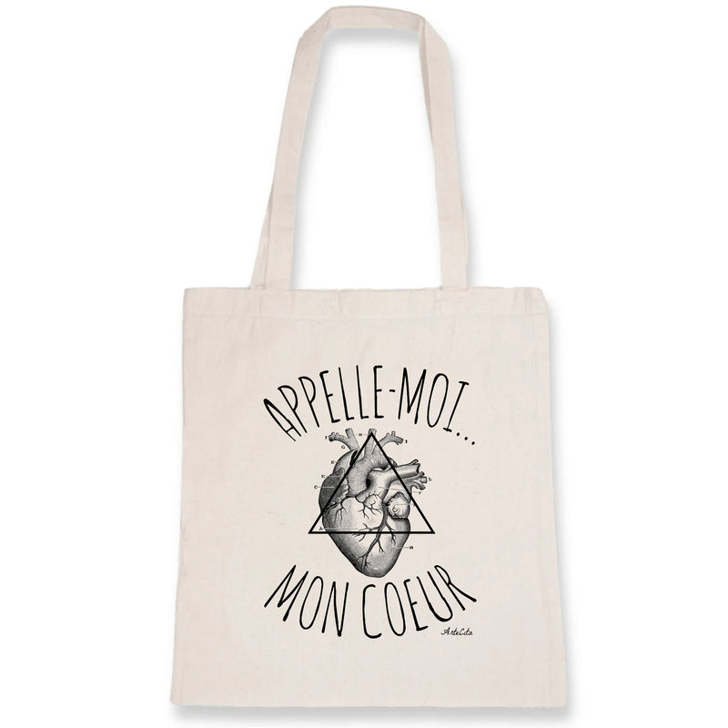 Cadeau anniversaire : Tote Bag - Appelle-moi mon Coeur - Coton Bio - Cadeau Original - Cadeau Personnalisable - Cadeaux-Positifs.com -Unique-Blanc-
