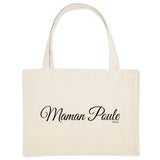 Grand Cabas - Maman Poule (Cursif) - Cadeau Durable & Original - Cadeau Personnalisable - Cadeaux-Positifs.com -Unique-Blanc-