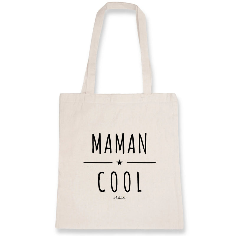 Cadeau anniversaire : Tote Bag - Maman Cool - Coton Bio - Cadeau Original - Cadeau Personnalisable - Cadeaux-Positifs.com -Unique-Blanc-