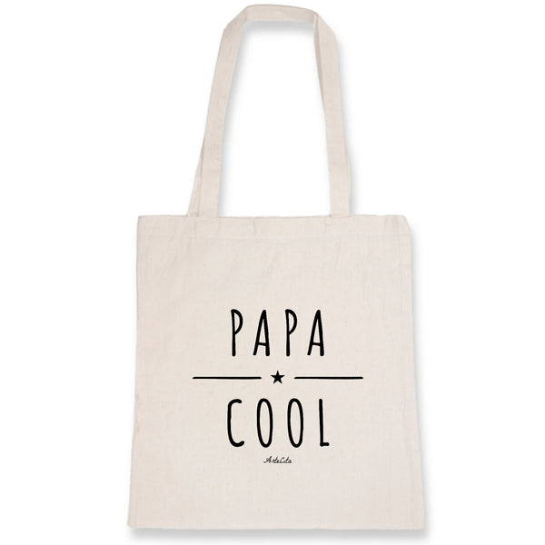 Tote Bag - Papa Cool - 100% Coton Bio - Cadeau Original - Cadeau Personnalisable - Cadeaux-Positifs.com -Unique-Blanc-