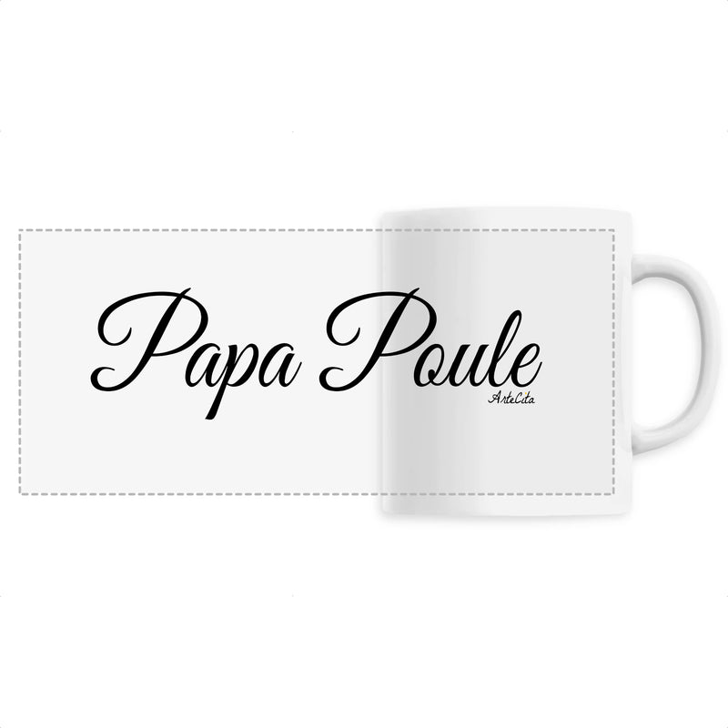 Cadeau anniversaire : Mug - Papa Poule (Cursif) - 6 Coloris - Cadeau Original - Cadeau Personnalisable - Cadeaux-Positifs.com -Unique-Blanc-
