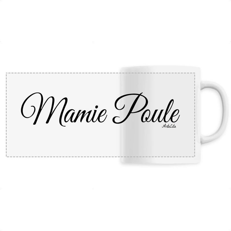 Cadeau anniversaire : Mug - Mamie Poule (Cursif) - 6 Coloris - Cadeau Original - Cadeau Personnalisable - Cadeaux-Positifs.com -Unique-Blanc-