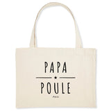 Grand Cabas - Papa Poule - Matières recyclées - Cadeau Original - Cadeau Personnalisable - Cadeaux-Positifs.com -Unique-Blanc-