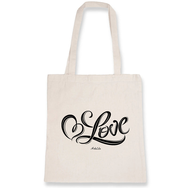 Cadeau anniversaire : Tote Bag - Love - 100% Coton Bio - Cadeau Personnalisable - Cadeaux-Positifs.com -Unique-Blanc-