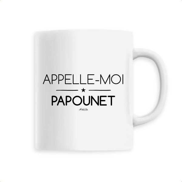 Mug - Appelle-moi Papounet - 6 Coloris - Cadeau Original - Cadeau Personnalisable - Cadeaux-Positifs.com -Unique-Blanc-