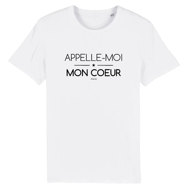 T-Shirt - Appelle-moi Mon Coeur (Phrase) - Coton Bio - Unisexe - Cadeau Original - Cadeau Personnalisable - Cadeaux-Positifs.com -XS-Blanc-