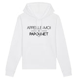 Sweat à Capuche - Appelle-moi Papounet - Coton Bio - Cadeau Original - Cadeau Personnalisable - Cadeaux-Positifs.com -XS-Gris-