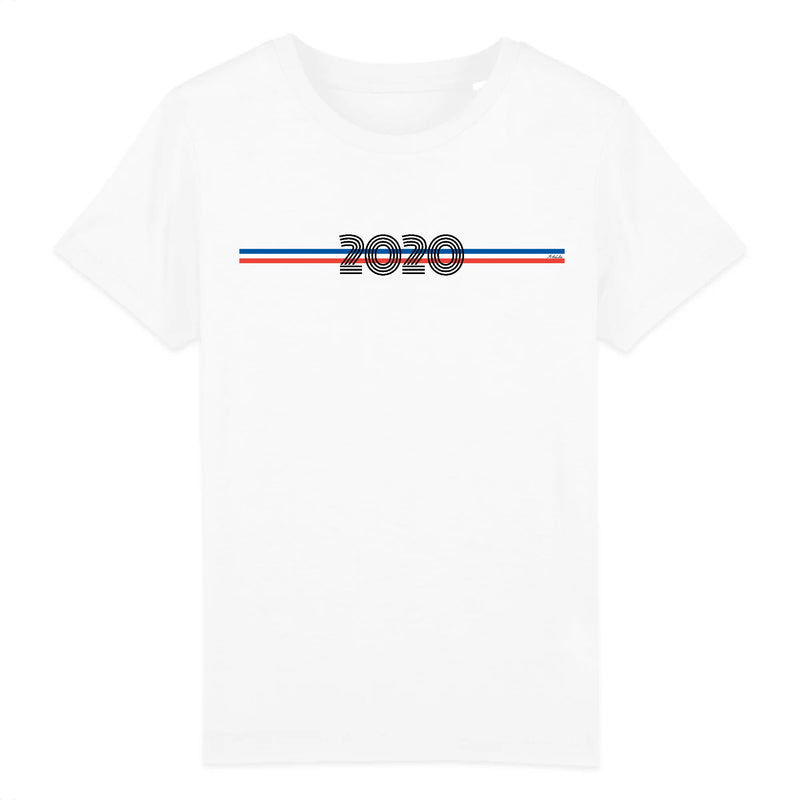Cadeau anniversaire : T-Shirt Enfant - Année 2020 - Coton Bio - 5 Coloris - Cadeau Personnalisable - Cadeaux-Positifs.com -3-4 ans-Blanc-