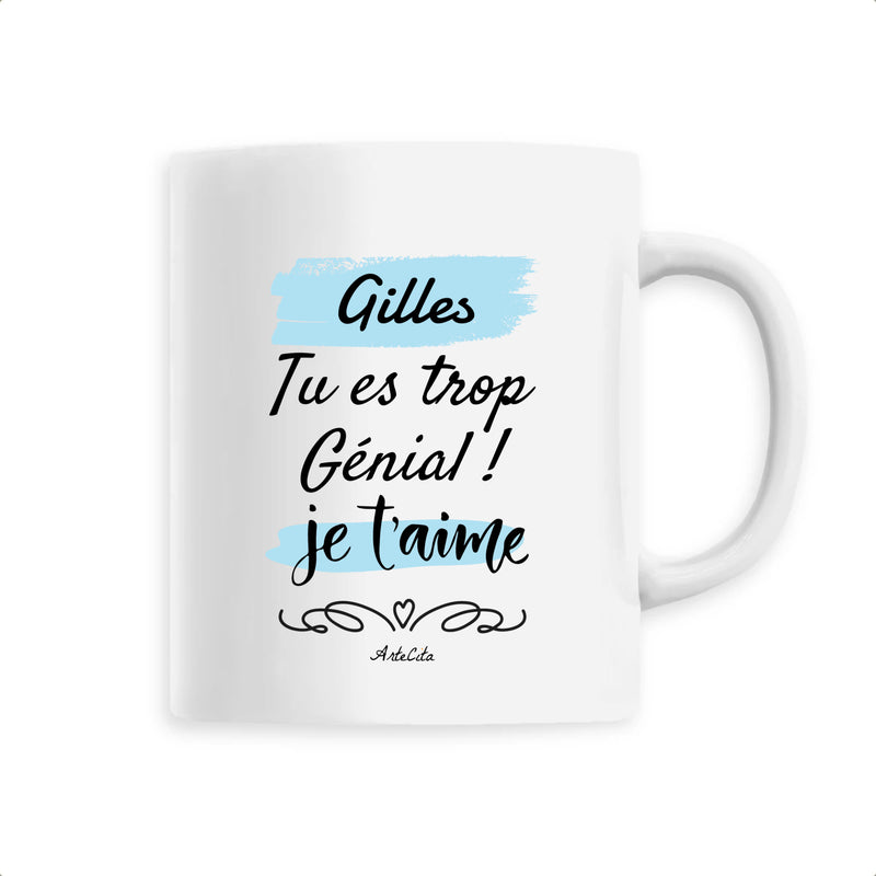 Cadeau anniversaire : Mug - Gilles je t'aime - 6 Coloris - Cadeau Tendre - Cadeau Personnalisable - Cadeaux-Positifs.com -Unique-Blanc-