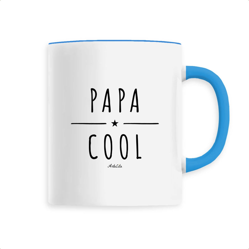 Cadeau anniversaire : Mug - Papa Cool - 6 Coloris - Cadeau Original - Cadeau Personnalisable - Cadeaux-Positifs.com -Unique-Bleu-