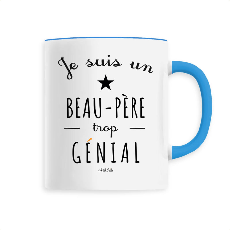 Cadeau anniversaire : Mug - Un Beau-Père trop Génial - 6 Coloris - Cadeau Original - Cadeau Personnalisable - Cadeaux-Positifs.com -Unique-Bleu-
