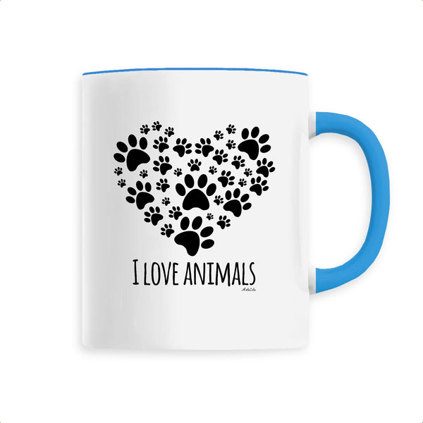 Mug - I Love Animals - 6 Coloris - Cadeau Original - Cadeau Personnalisable - Cadeaux-Positifs.com -Unique-Bleu-