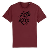 T-Shirt - Let's Kiss - Coton Bio - 5 Coloris - Cadeau Personnalisable - Cadeaux-Positifs.com -XS-Blanc-
