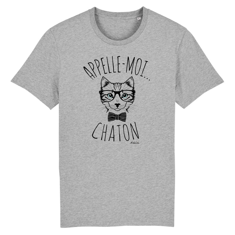 Cadeau anniversaire : T-Shirt - Appelle-moi Chaton - Coton Bio - Unisexe - Cadeau Original - Cadeau Personnalisable - Cadeaux-Positifs.com -XS-Gris-