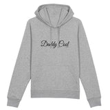 Sweat à Capuche - Daddy Cool (Cursif) - Coton Bio - Cadeau Original - Cadeau Personnalisable - Cadeaux-Positifs.com -XS-Blanc-