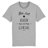 T-Shirt - Alain est trop Génial - Coton Bio - Cadeau Original - Cadeau Personnalisable - Cadeaux-Positifs.com -XS-Blanc-