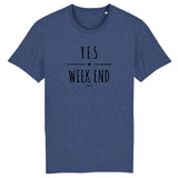 T-Shirt - Yes Week End - Coton Bio - 5 Coloris - Cadeau Personnalisable - Cadeaux-Positifs.com -XS-Blanc-