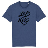 T-Shirt - Let's Kiss - Coton Bio - 5 Coloris - Cadeau Personnalisable - Cadeaux-Positifs.com -XS-Blanc-