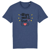 T-Shirt - All you need is Love - Coton Bio - 5 Coloris - Cadeau Personnalisable - Cadeaux-Positifs.com -XS-Blanc-