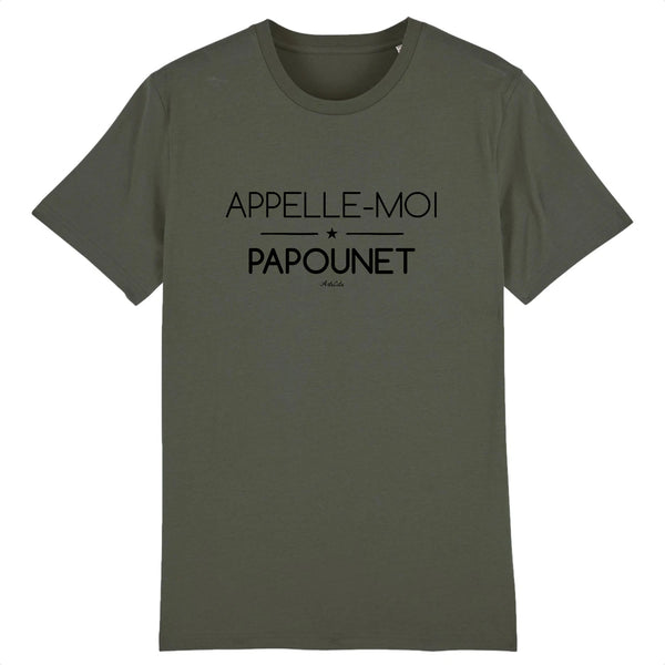 T-Shirt - Appelle-moi Papounet - Coton Bio - 5 Coloris - Cadeau Original - Cadeau Personnalisable - Cadeaux-Positifs.com -XS-Kaki-