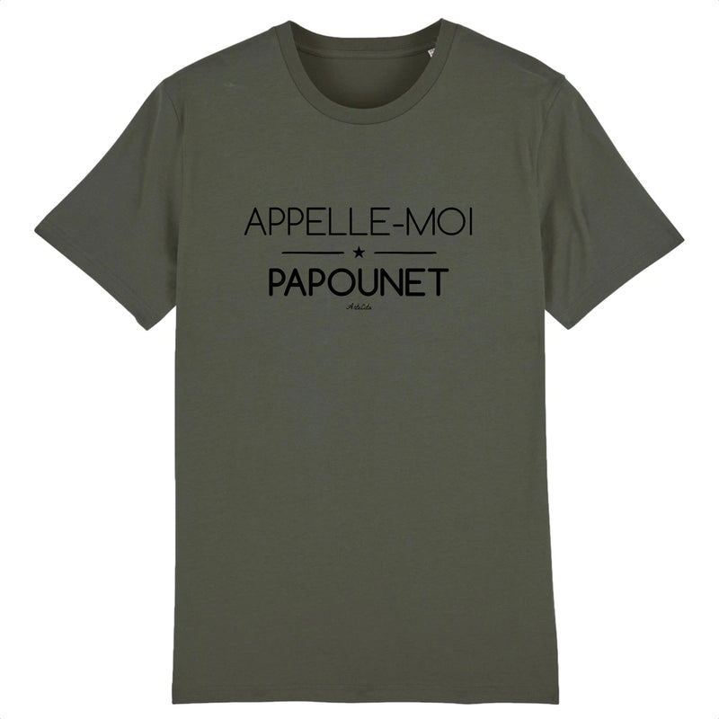 Cadeau anniversaire : T-Shirt - Appelle-moi Papounet - Coton Bio - 5 Coloris - Cadeau Original - Cadeau Personnalisable - Cadeaux-Positifs.com -XS-Kaki-