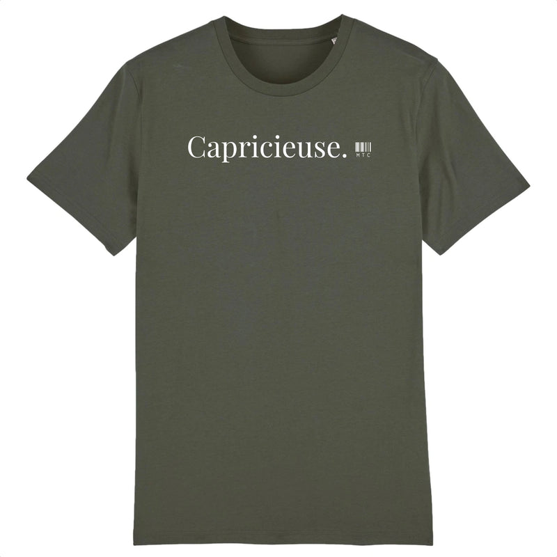 Cadeau anniversaire : T-Shirt - Capricieuse - Coton Bio - 7 Coloris - Cadeau Original - Cadeau Personnalisable - Cadeaux-Positifs.com -XS-Kaki-
