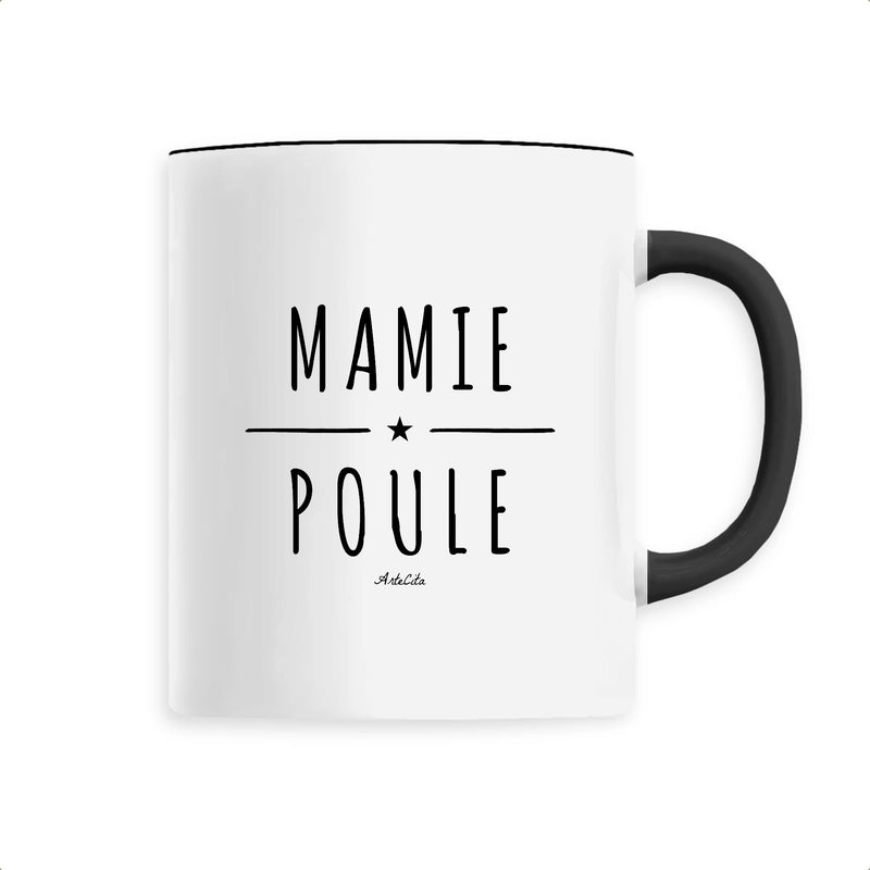 Cadeau anniversaire : Mug - Mamie Poule - 6 Coloris - Cadeau Original - Cadeau Personnalisable - Cadeaux-Positifs.com -Unique-Noir-