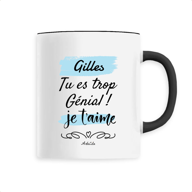 Cadeau anniversaire : Mug - Gilles je t'aime - 6 Coloris - Cadeau Tendre - Cadeau Personnalisable - Cadeaux-Positifs.com -Unique-Noir-