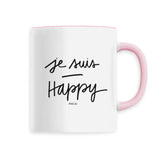 Mug - Je Suis Happy - 6 Coloris - Cadeau Positif - Cadeau Personnalisable - Cadeaux-Positifs.com -Unique-Blanc-