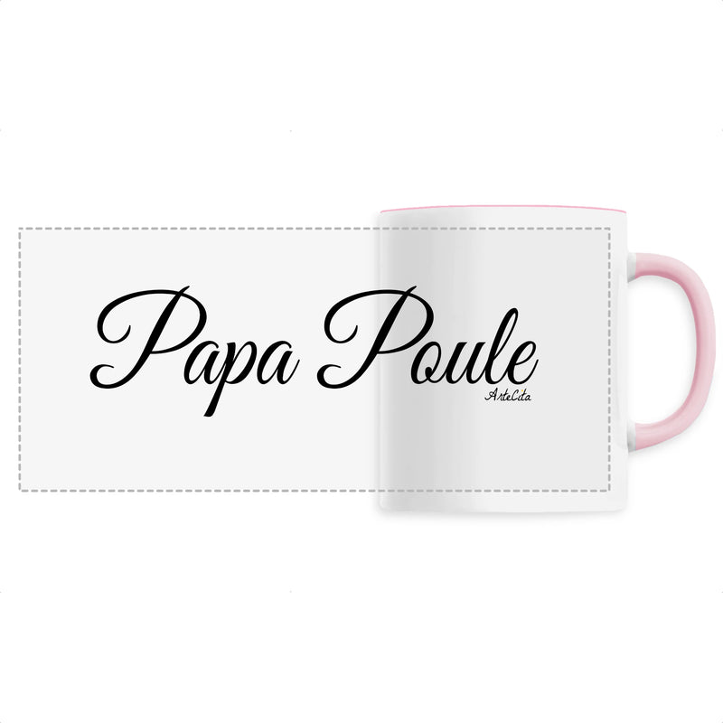 Cadeau anniversaire : Mug - Papa Poule (Cursif) - 6 Coloris - Cadeau Original - Cadeau Personnalisable - Cadeaux-Positifs.com -Unique-Rose-