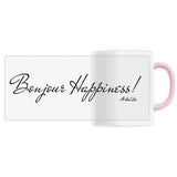 Mug - Bonjour Happiness - 6 Coloris - Cadeau Original - Cadeau Personnalisable - Cadeaux-Positifs.com -Unique-Blanc-