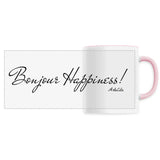 Mug - Bonjour Happiness - 6 Coloris - Cadeau Original - Cadeau Personnalisable - Cadeaux-Positifs.com -Unique-Rose-