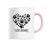 Mug - I Love Animals - 6 Coloris - Cadeau Original - Cadeau Personnalisable - Cadeaux-Positifs.com -Unique-Blanc-