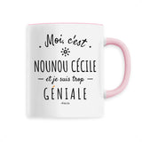 Mug - Nounou Cécile est trop Géniale - 6 Coloris - Cadeau Original - Cadeau Personnalisable - Cadeaux-Positifs.com -Unique-Rose-