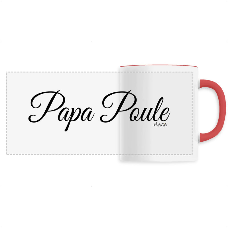 Cadeau anniversaire : Mug - Papa Poule (Cursif) - 6 Coloris - Cadeau Original - Cadeau Personnalisable - Cadeaux-Positifs.com -Unique-Rouge-