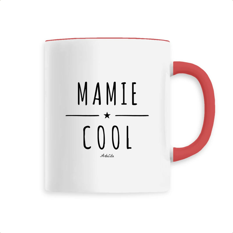 Cadeau anniversaire : Mug - Mamie Cool - 6 Coloris - Cadeau Original - Cadeau Personnalisable - Cadeaux-Positifs.com -Unique-Rouge-