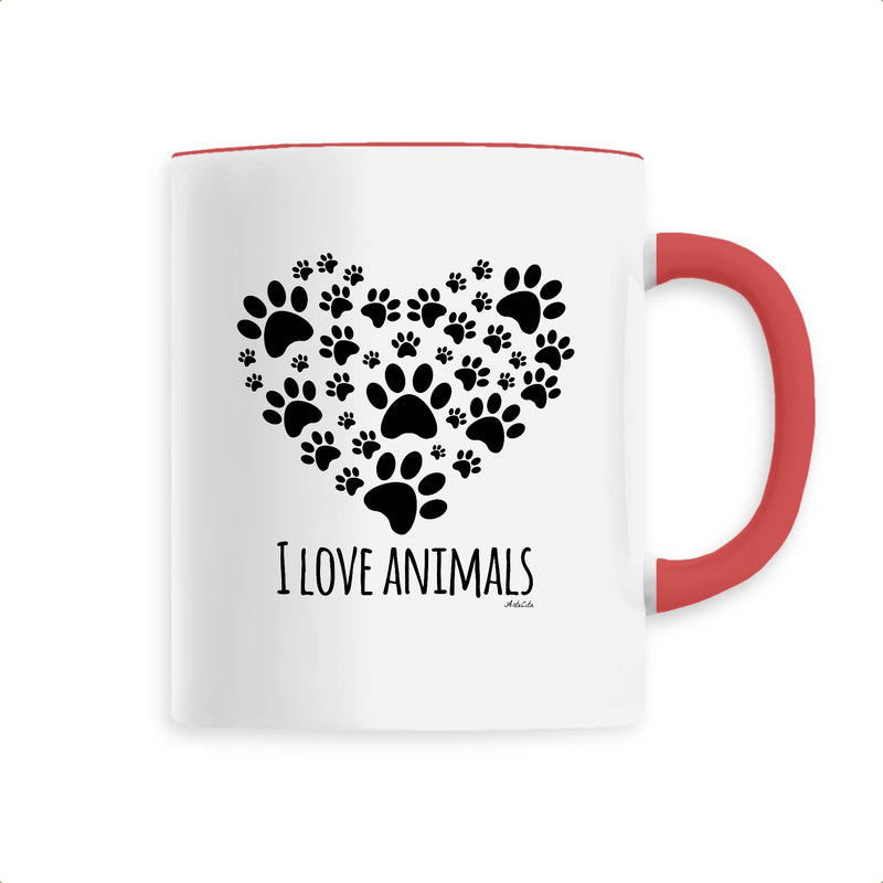 Cadeau anniversaire : Mug - I Love Animals - 6 Coloris - Cadeau Original - Cadeau Personnalisable - Cadeaux-Positifs.com -Unique-Rouge-