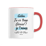 Mug - Gilles je t'aime - 6 Coloris - Cadeau Tendre - Cadeau Personnalisable - Cadeaux-Positifs.com -Unique-Rouge-