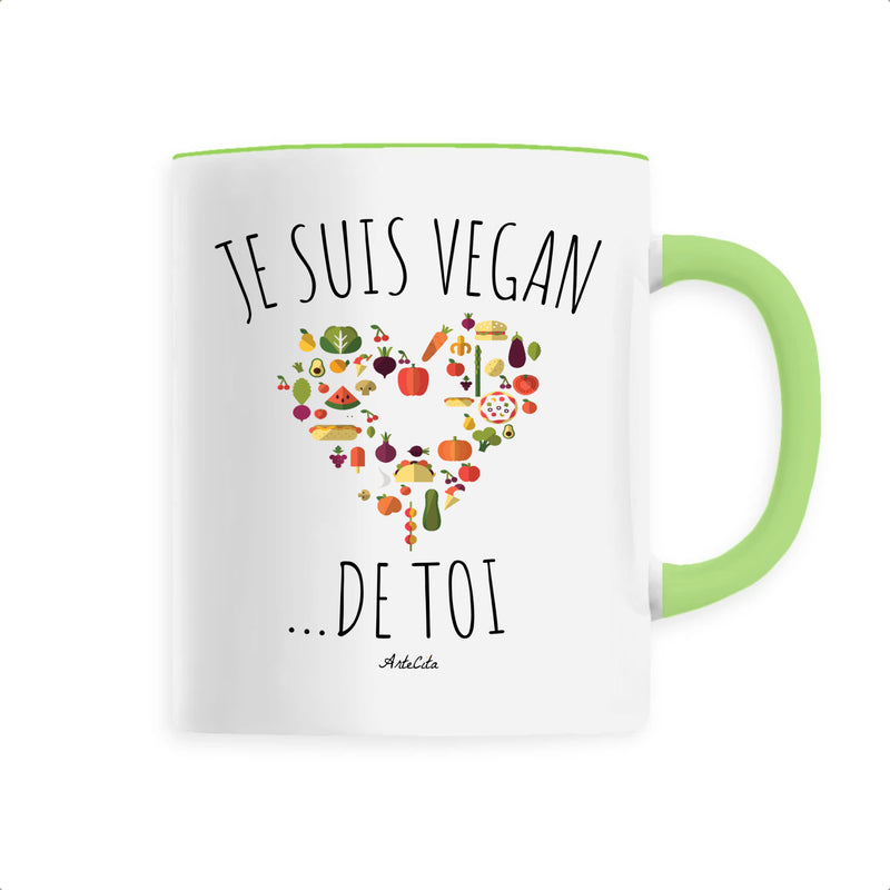 Cadeau anniversaire : Mug - Je Suis Vegan de toi - 6 Coloris - Cadeau Engagé - Cadeau Personnalisable - Cadeaux-Positifs.com -Unique-Vert-